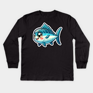 Tuna Kawaii Critter Cove Cute Animal A Splash of Forest Frolics and Underwater Whimsy! Kids Long Sleeve T-Shirt